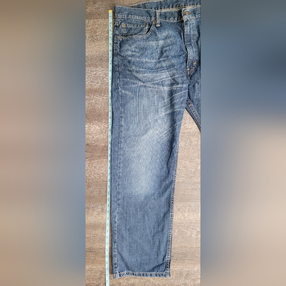 Levi's 505 Jean's Men's 40X30 Medium Wash Distressed Denim Blue 100% Cotton Rela - Picture 10 of 14